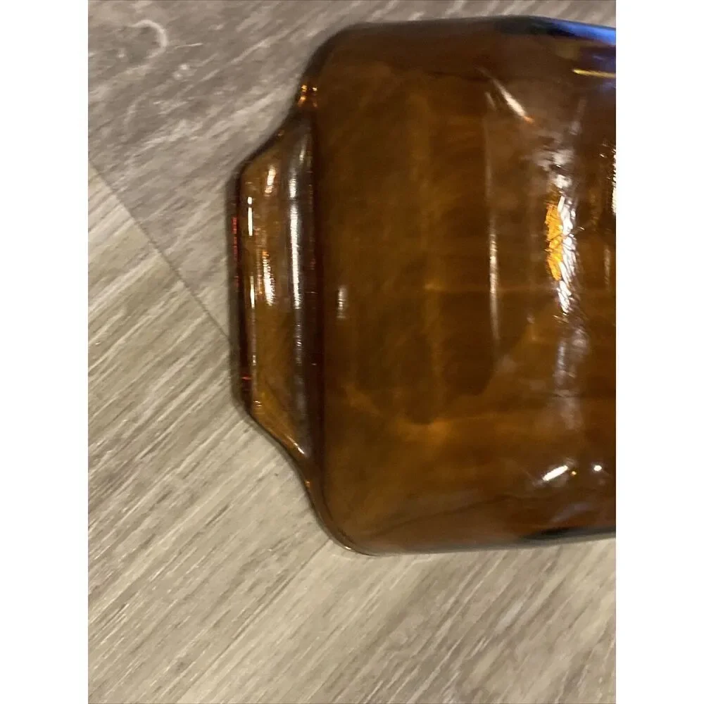 Anchor Hocking Bread Loaf Pan Amber 1 QT vintage